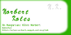 norbert koles business card